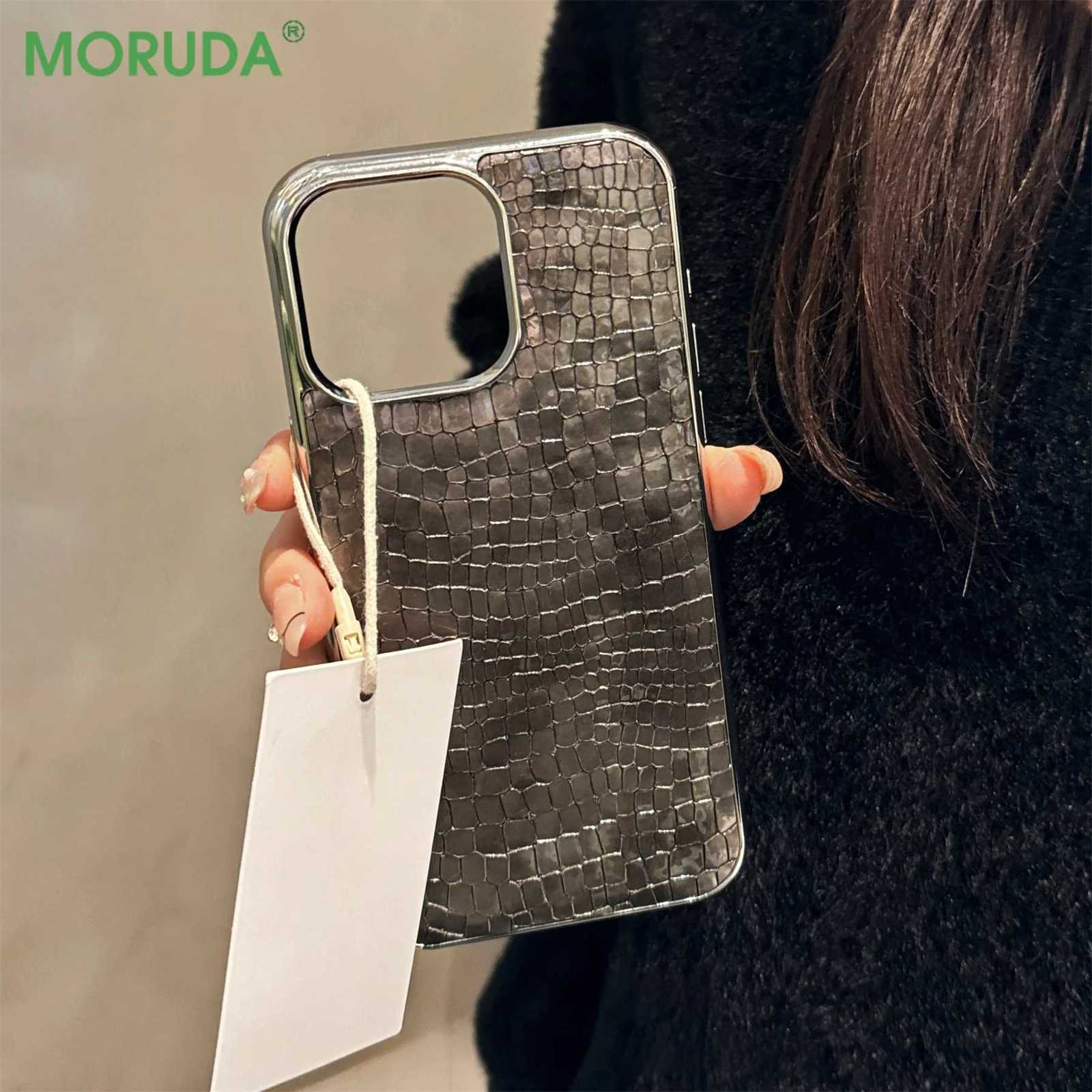 Luxury Crocodile Pattern Glossy Case For iPhone 11 12 13 14 15 16 17 Pro Max Plus 17 Air or Shockproof Bright Plating Cover C251209