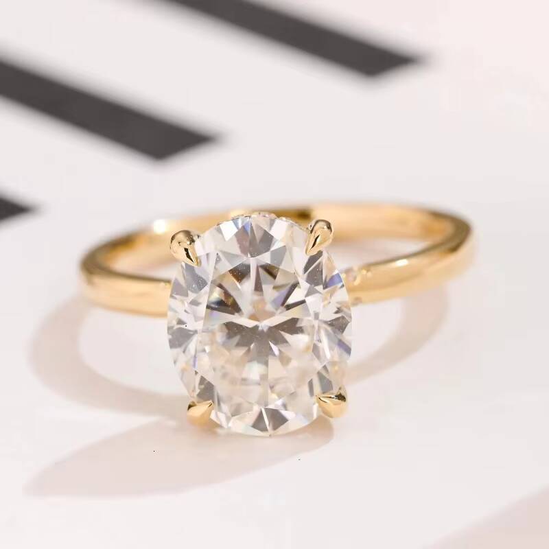 10k 14k 18k Solid Gold Lab Grown Diamond Engagement Ring for Men Women Igi Gia Certified 2ct 3ct Vvs Lab Diamond Jewelry Custom