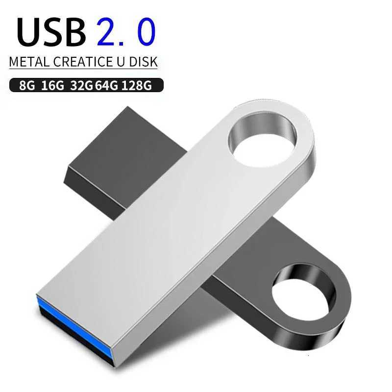 USB Flash Drive 20 Flash Pendrive 128GB 64GB 32GB 16GB 8GB Cle USB20 Metal Stick Pen Drive High Speed 8GB 16GB 32GB 64GB 128GB C251209