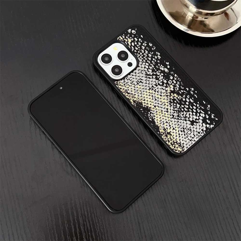 Luxury Black Gold Snake leather gilding Case protection for iPhone 16 15 14 13 12 11 14 Pro Max XS XR 7 8 Plus X SE Coque C251209