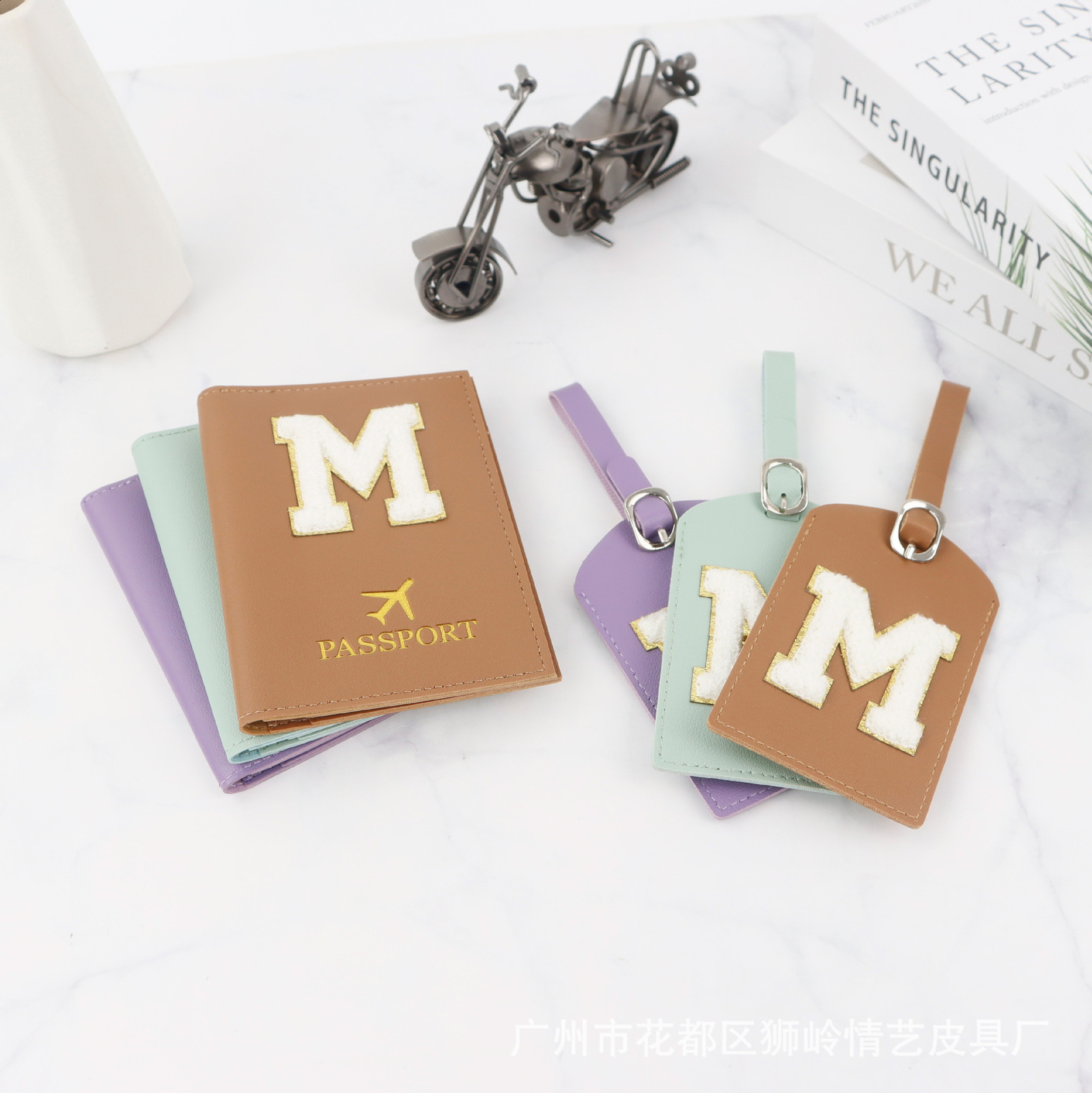 2025 Customizable Letter Passport Luggage Tag Pendant Passport Holder Set y240829