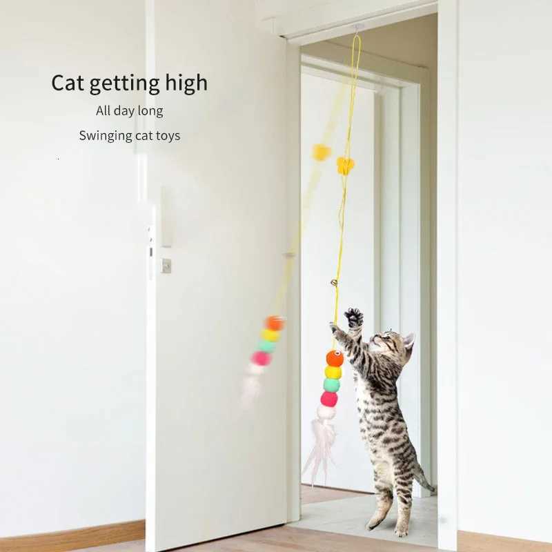 Cat Swing Toy - Elastic Sticky Disc Hanging Door Teaser with Long Rope for Active Kittens M251209