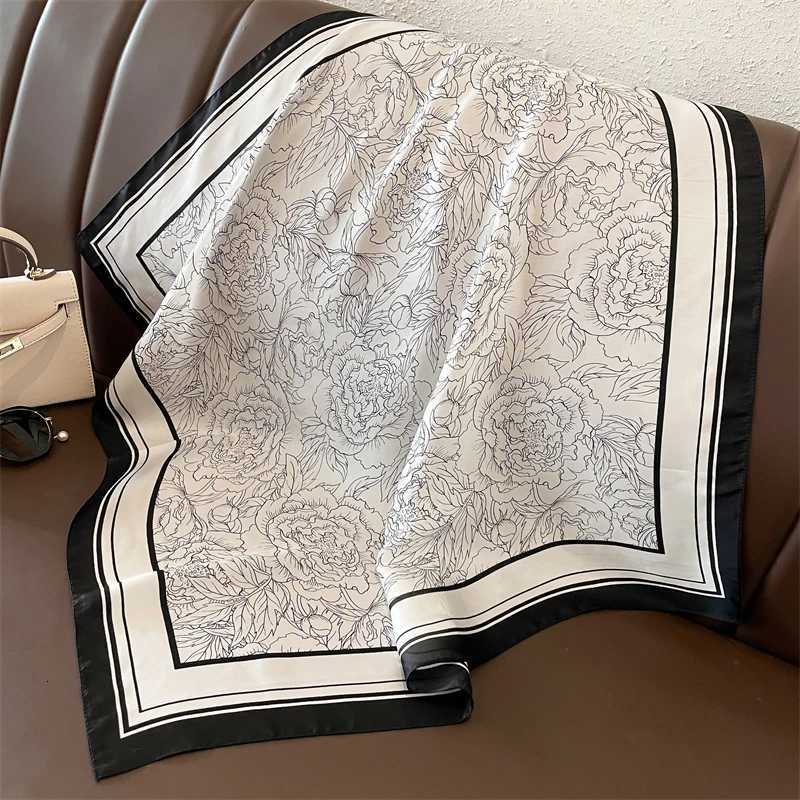 Luxury Fashion Scarves for Women Shawl Print Silk Satin Hijab Scarf Female Bandana 7070cm Luxury Brand Square Shawls Scarfs For Ladies Y251208
