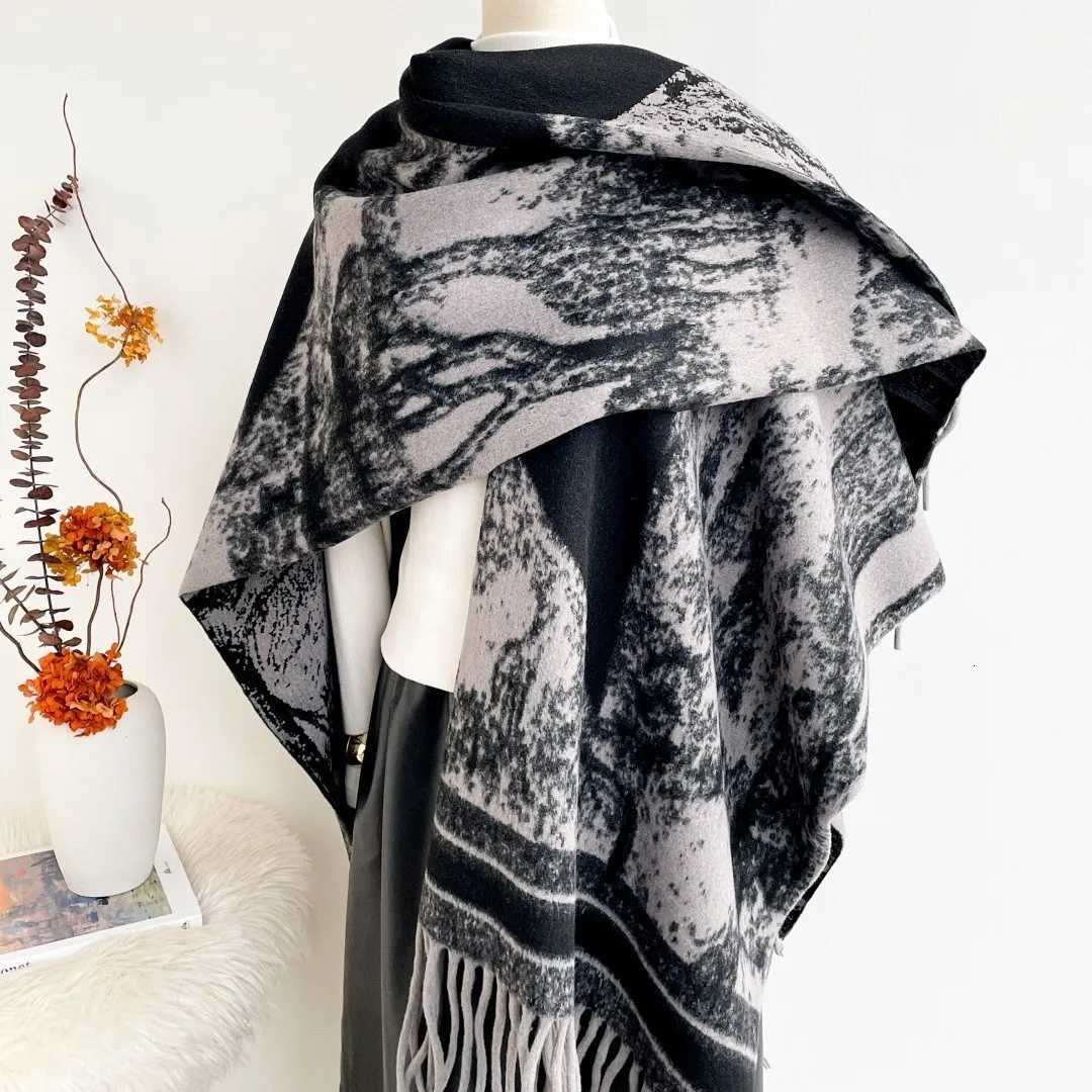 Luxury Luxury Winter Shawl Women Cashmere Scarf Warm Tassels Pashmina Brand Female Shawls Wraps Thick Soft Bufanda Poncho Scarves Y251208