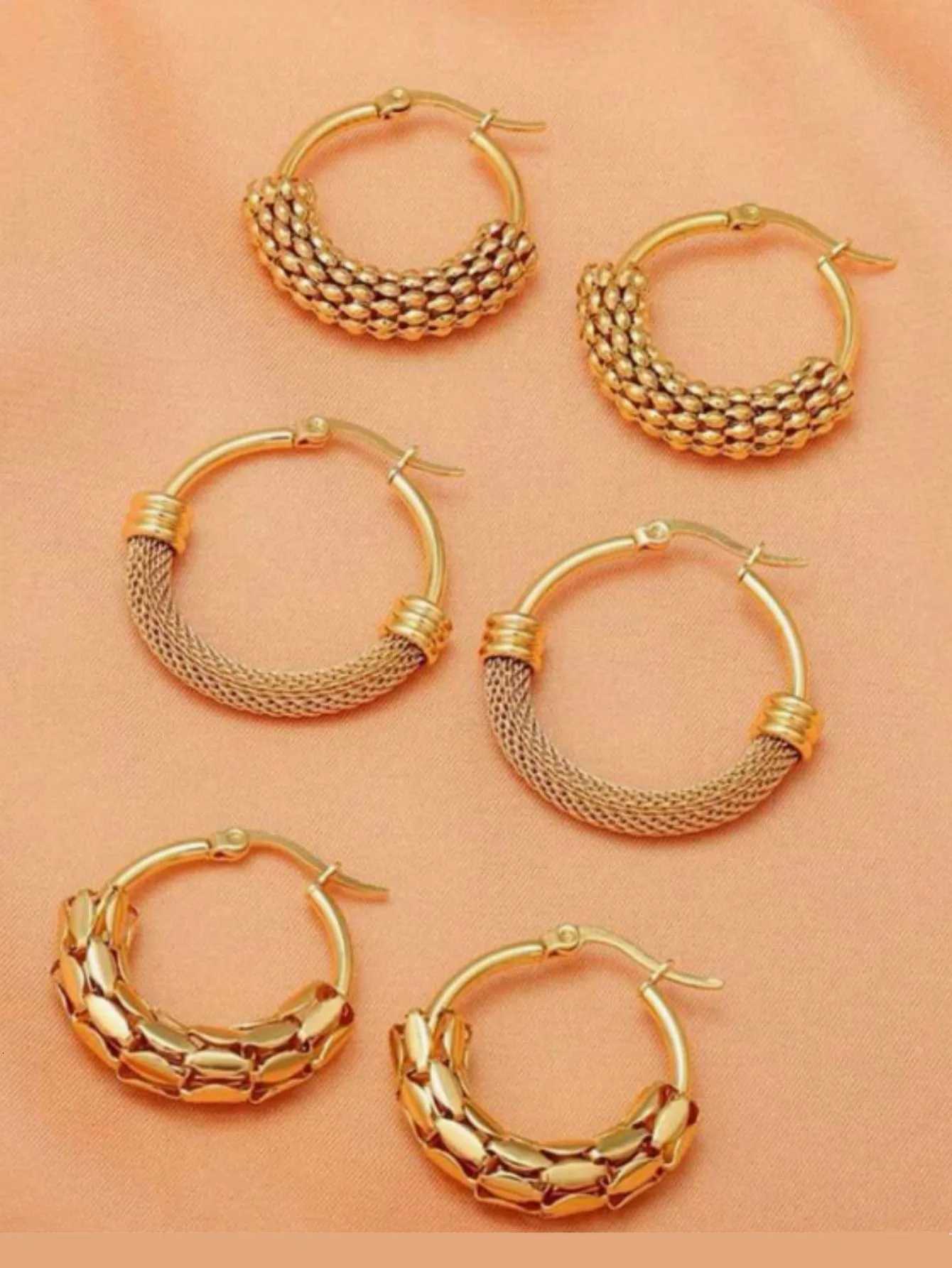 18K Gold for Unique Large Hoops Earring Thick Hoop Chunky Earrings For Women Elegant Gifts K251209 H260202