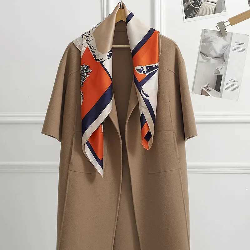 Luxury 1 pcs 90x90cm spring and autumn Korean version of large square scarf imitation silk scarf bib all fashion headband Y251208