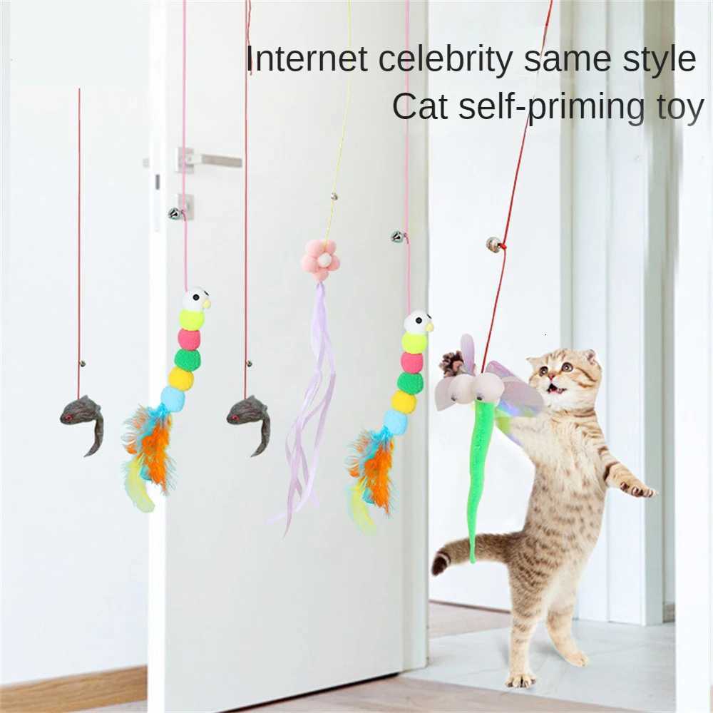 Cat Toy Swing Sticky Disc Elastic Hanging Door Teasing Cat Rope Long Rope Teasing Cat Toy Cat Accessories Pet Kitten Toy M251209