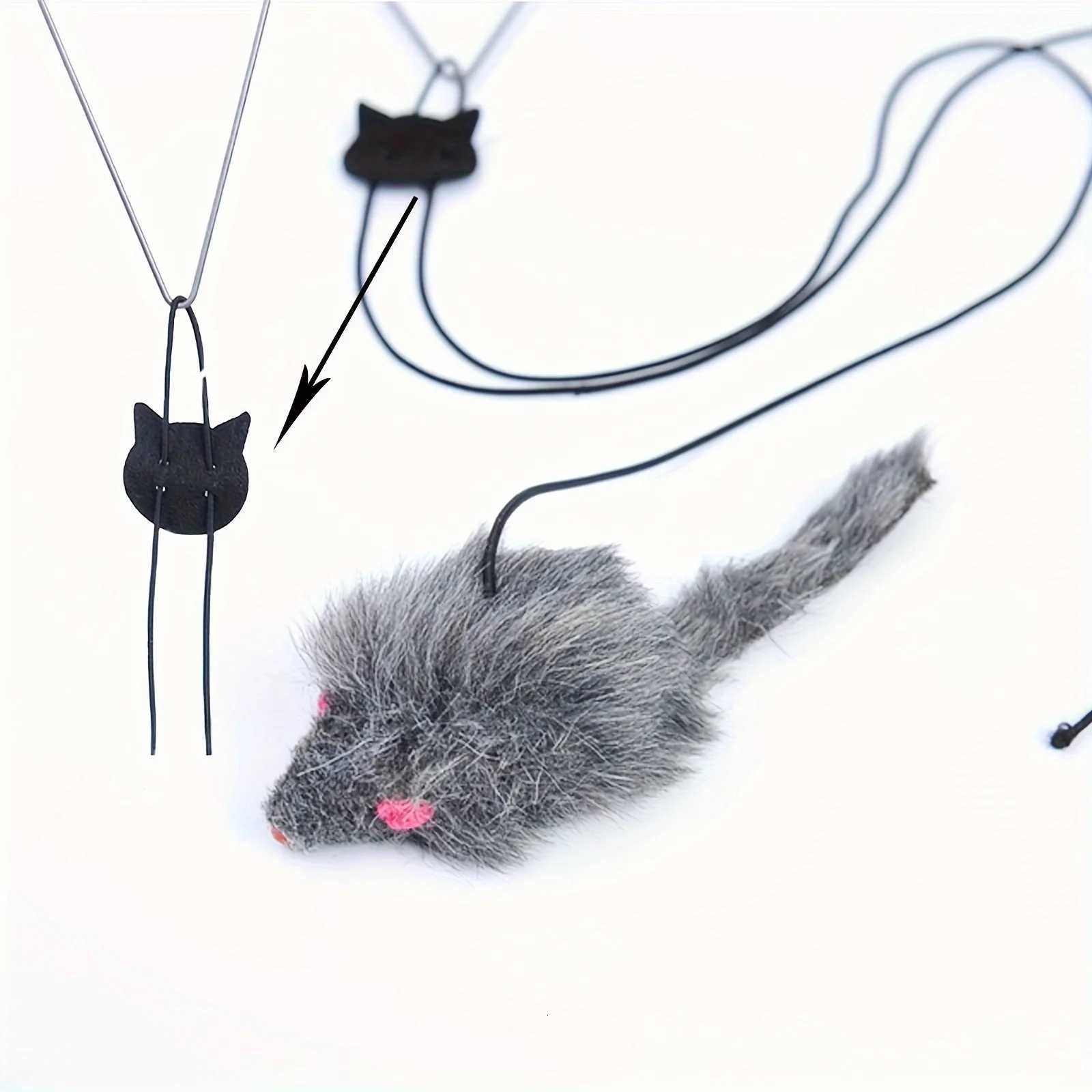 2 PCS Adjustable Hanging Cat Toy Interactive Mouse Toys Hanging Door Retractable Plaything Funny Kitten Scratch Rope Mouse Toy M251209