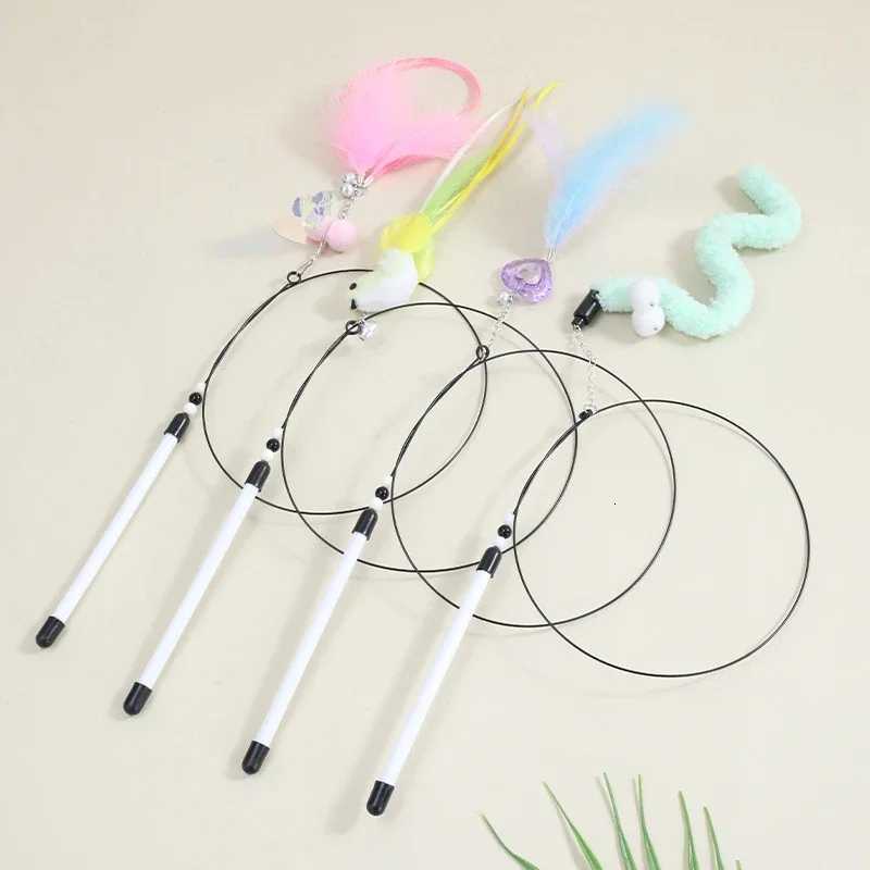 Cat Teasing Stick Telescopic Pole Interactive Simulation Bird Feather Cat Teasing Stick Bell Sound Cat Toy M251209