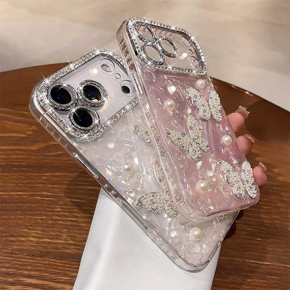 Luxury Diamond Clear Phone Case For iPhone 17 Air 16 15 14 13 12 Pro Max Plating Soft Silicone Back Cover C251209