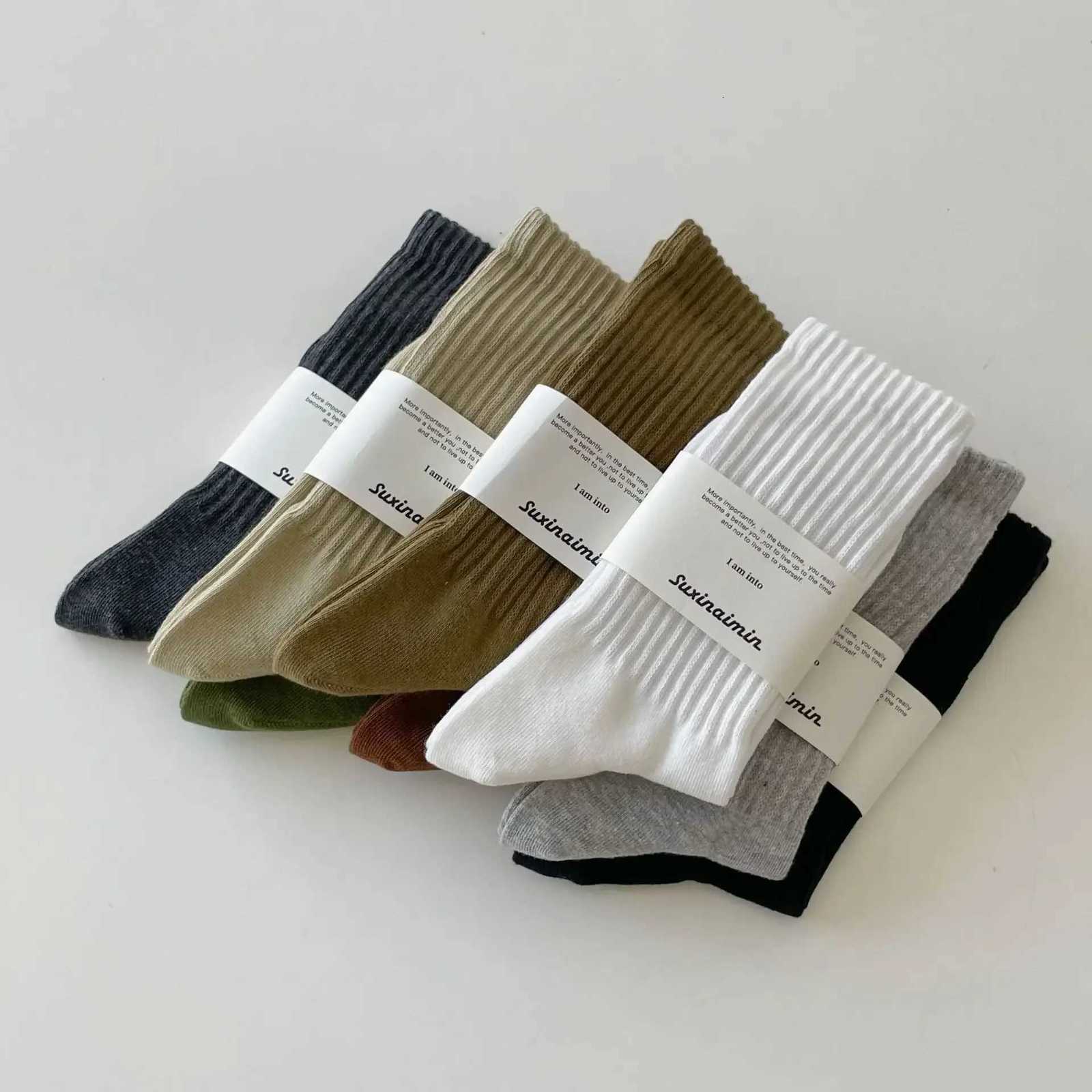 Knitting Cotton Men Socks Casual Breathable Hip Hop Skateboard Sports Socks Men Male Fashion Solid Color Streetwear Long SocksT251209