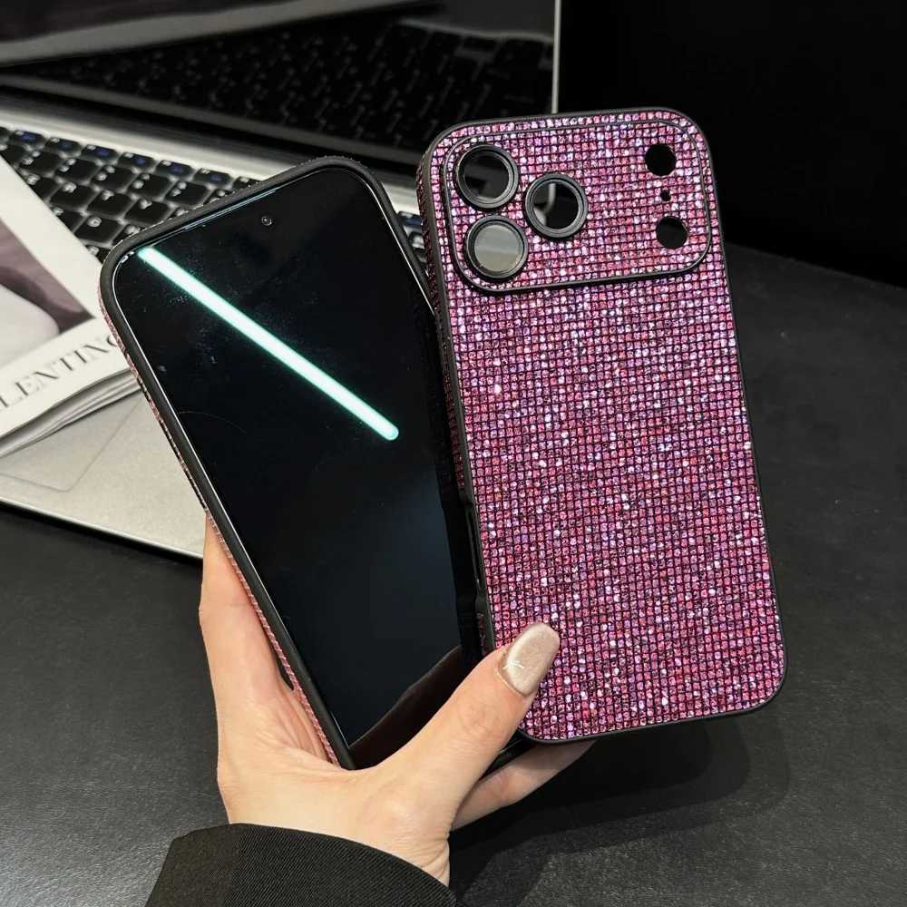 Fashion Girl Wind Glitter Sparkling Diamond Phone Case For iPhone 17 16 15 14 13 Pro Max 17Prax Glowing Diamond Sparkle Cover C251209