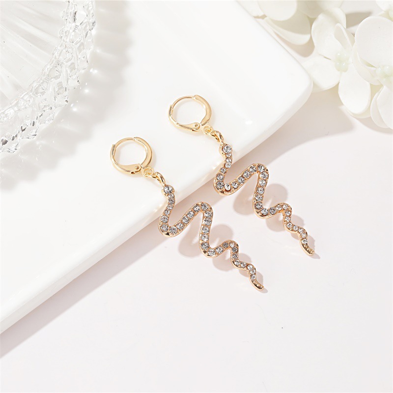 Earrings designer Designer Female Cold Wind Long Dia-Encrusted free shipping Free Shipping Eardrop Personality luxury Casual Wave Ear Buckle