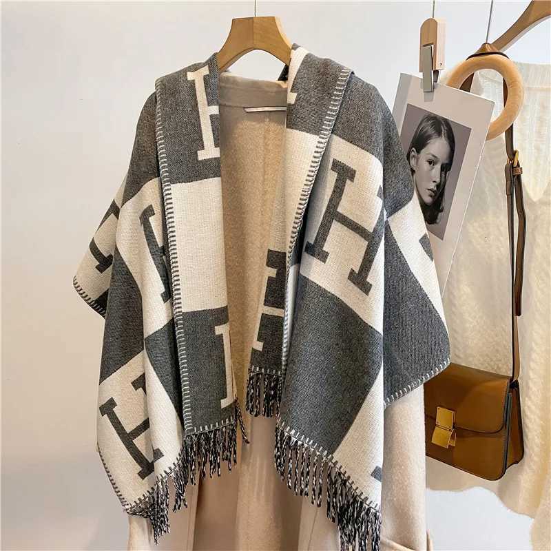 Luxury Core-spun yarn scarf winter new double-sided long letter shawl warm holiday gift scarf women Y251208