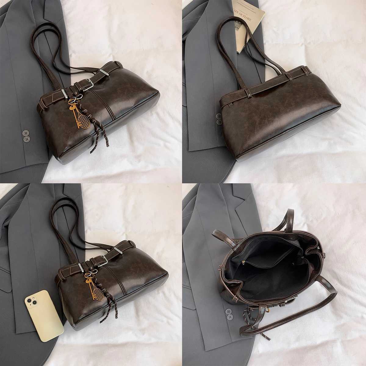 Timeless Elegant Wen Shoder Bag-Premium PU Solid ColorTie-Strap Loop AccentSpacious Capacity for Daily Use Cmutes Y251209