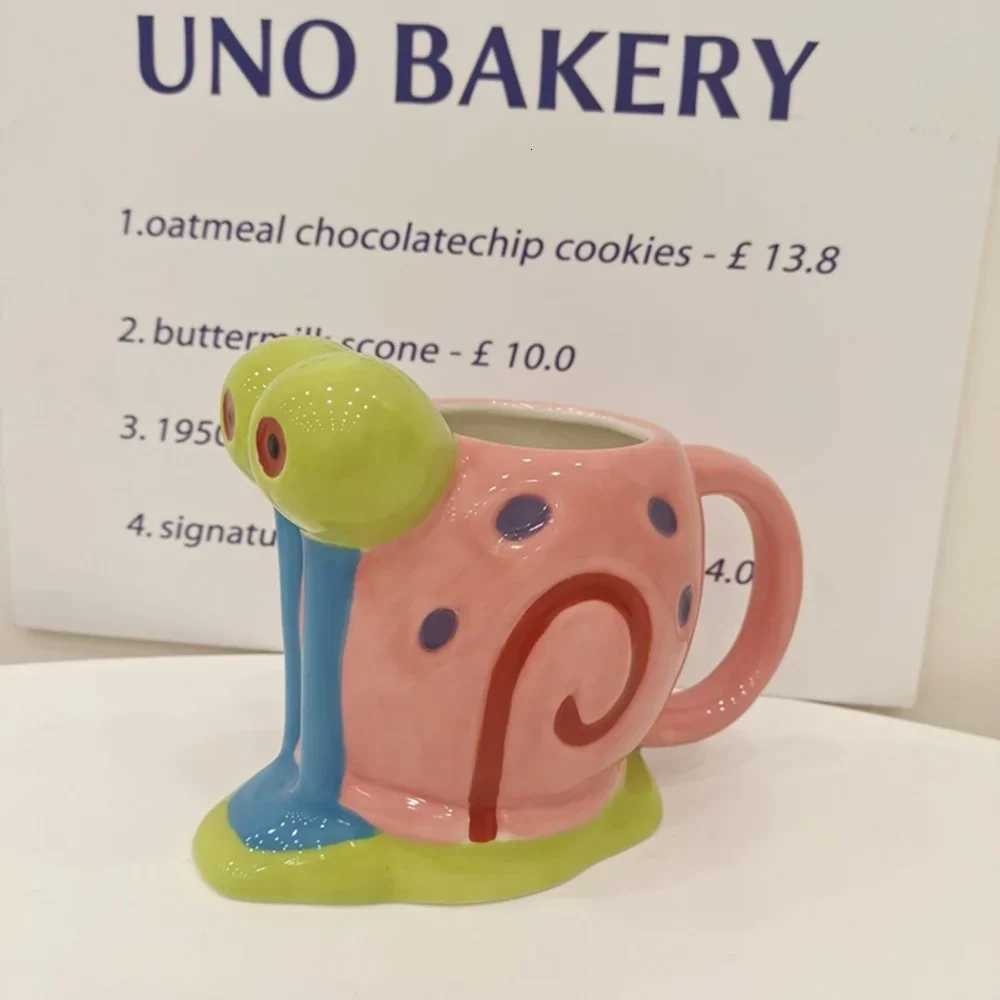 260ML Snail Ceramic Coffee g With Handle Porcelain Milk Tea Cups Cartoon Cute Drinkware For Kids Boys Girls Gift H251209