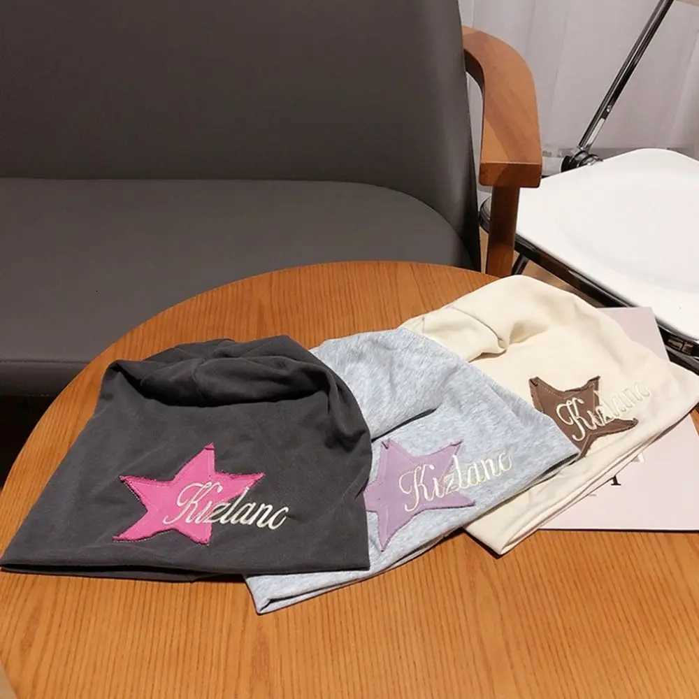 Luxury College Style Ear Protection Y2k Autumn and Winter Star Sticker Women Warm Cap Beanie Hat Letter Hat Korean Style Caps Y251209