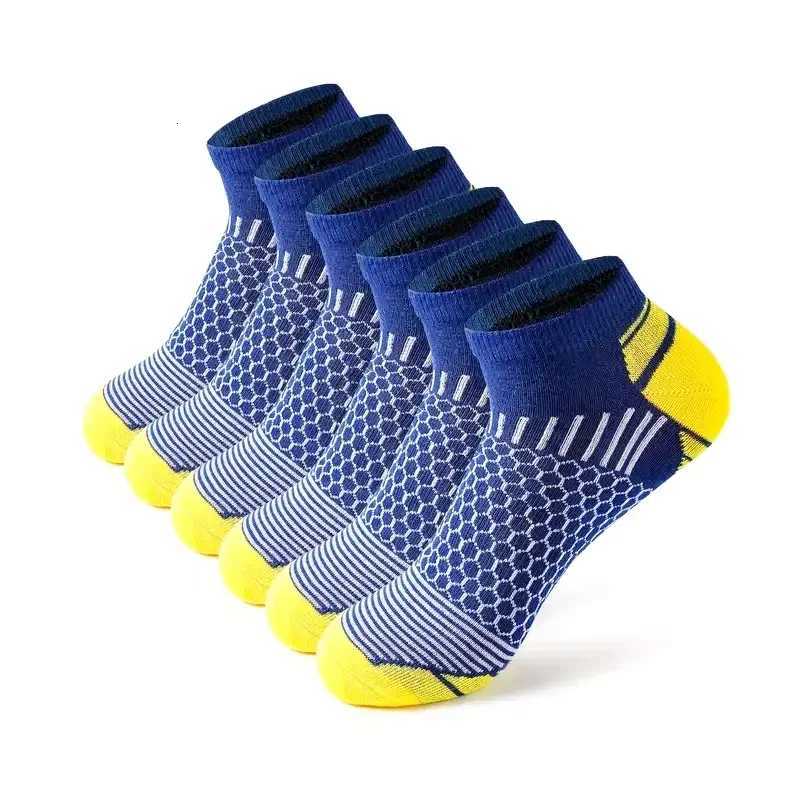 6 Pairs Mens Sports Socks Running Basketball Outdoor Socks Male All Season Breathable and Sweat-absorbing Short Socks Anti-slipT251209