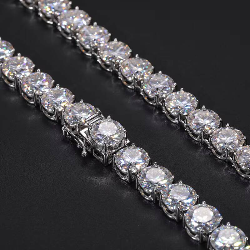 Dropshipping Fashion 2mm 3mm 4mm 10mm 925 Sterling Silver VVS Moissanite Diamond Sparkling Classic Tennis Chain Necklace