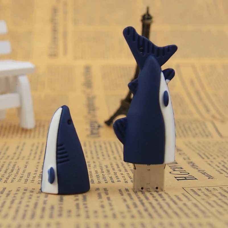 Pendrive 4GB USB 20 Flash Drive Cartoon Goldfish Pen Drive Usb Memory Stick Turtle Dolphin Shark 64GB Pen Drive C251209