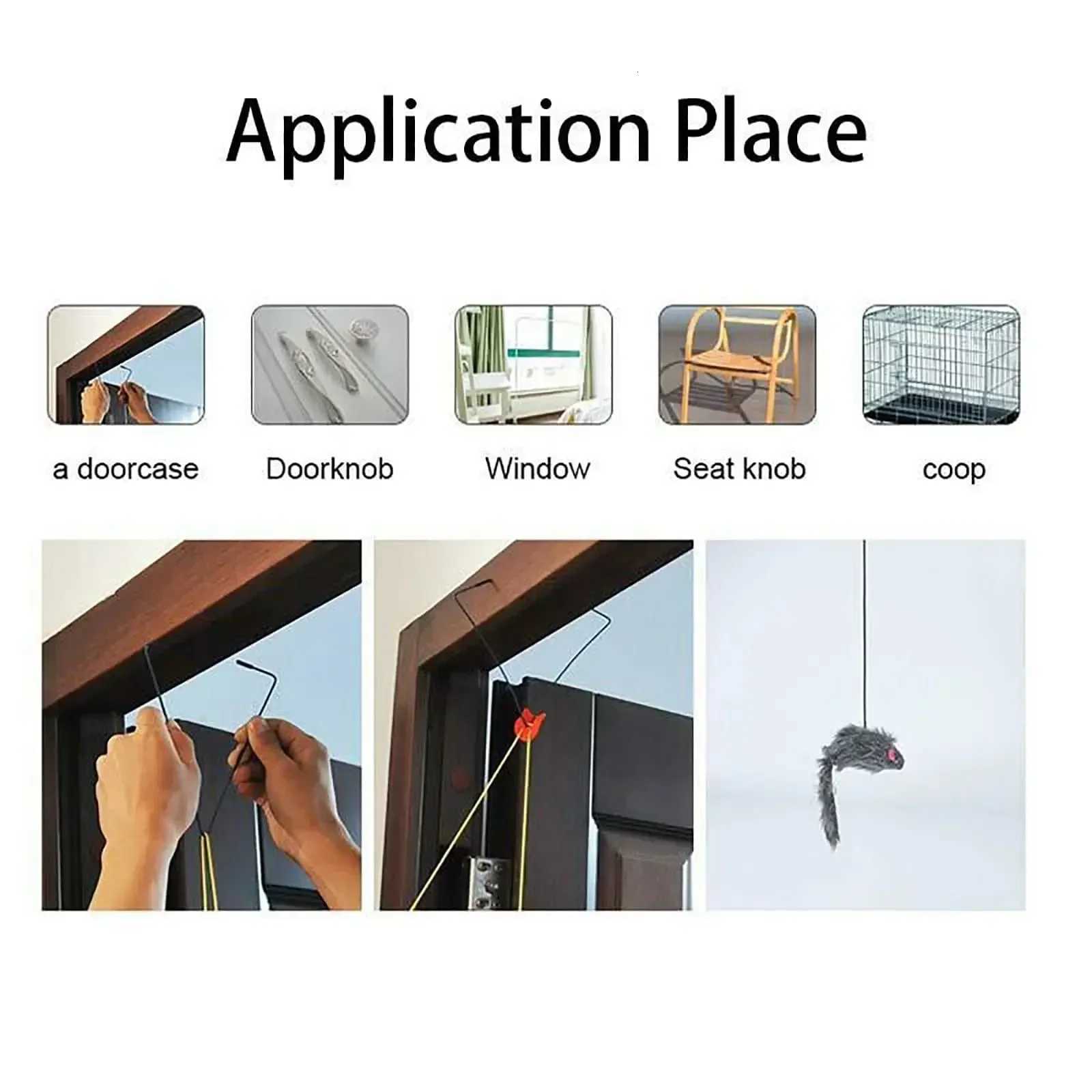 Door Hanging Cat Teasing Stick Pet Toys Retractable Long Line Mouse Interactive Toy Living Room Hanging Toys for Dog Cat M251209