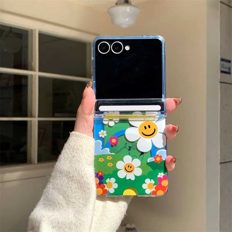 Cute Flower Holder Bracelet Phone Case For Galaxy Z Flip 7 FE 6 5 4 3 Insert Cards Magnetic Wireless Charge Case C251209