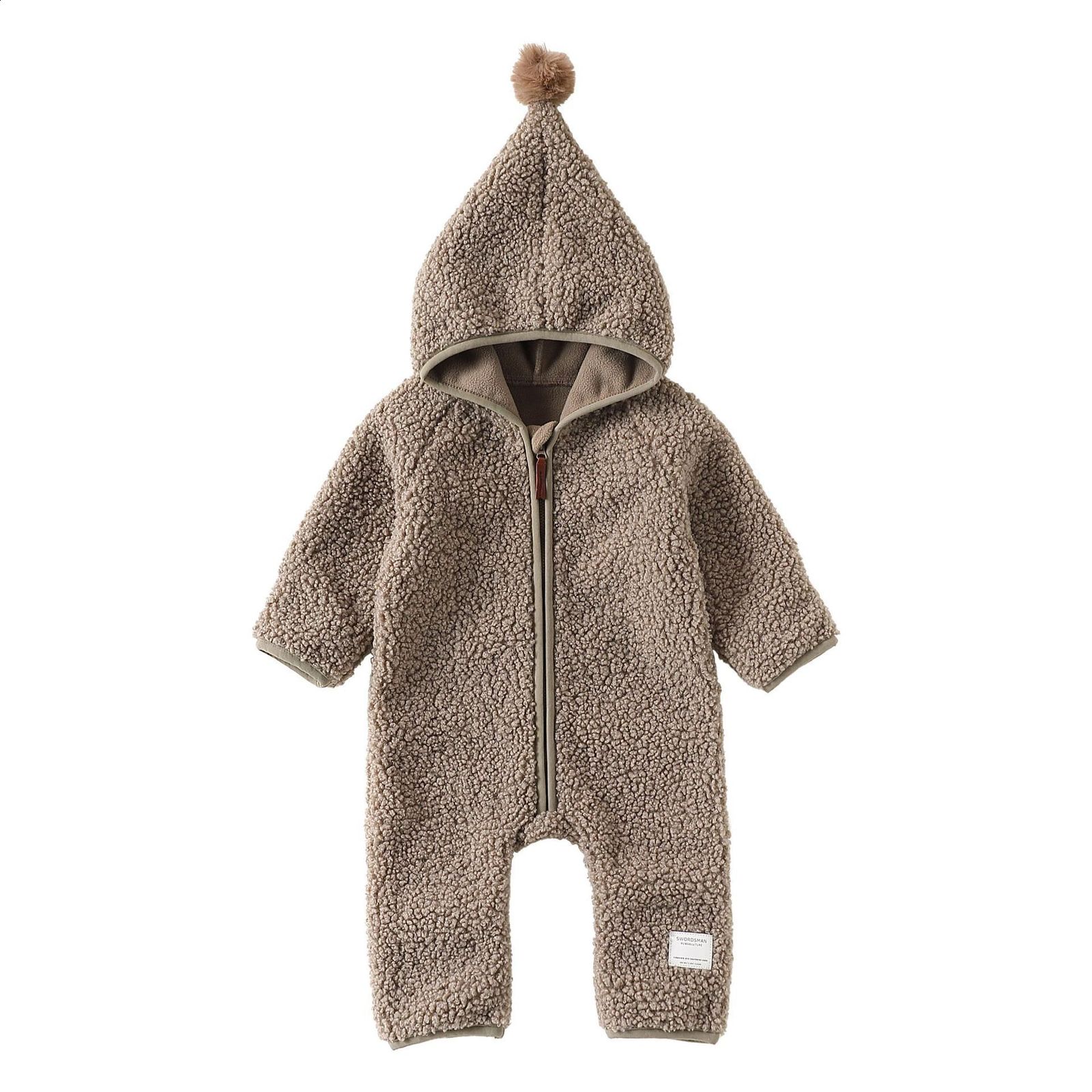 Infant Baby Rompers Winter Clothes Newborn Baby Boy Girl Knitted Sweater Jumpsuit raccoon Fur Hooded Kid Toddler Outerwear 201127