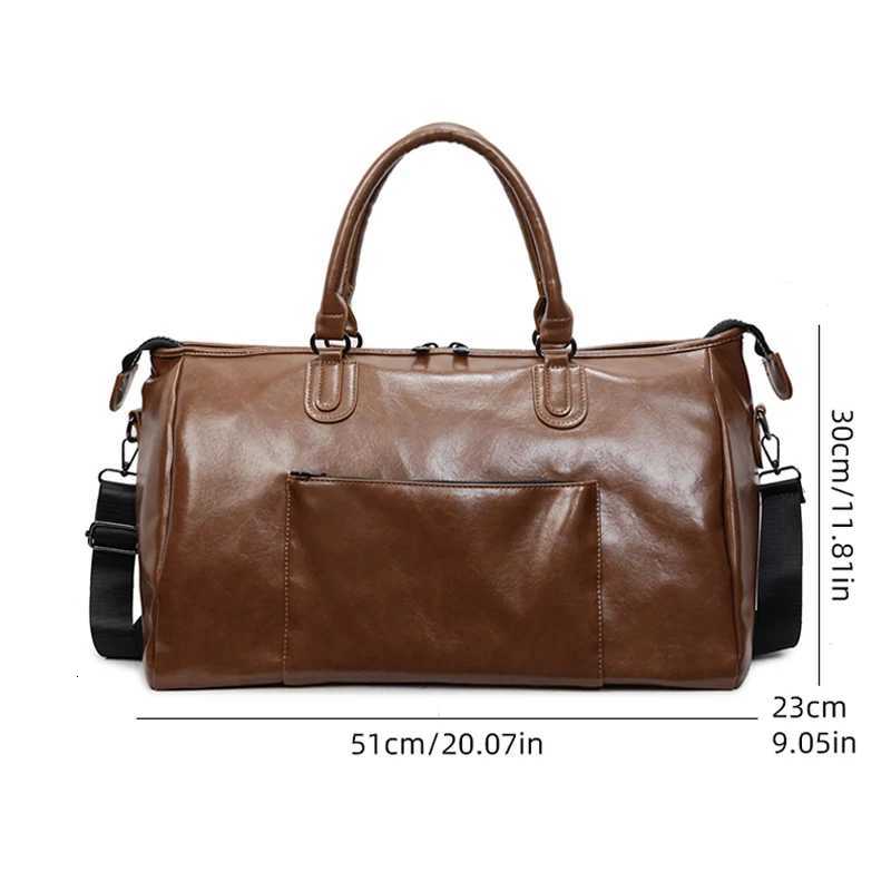 Large Capacity Vintage Leather Travel Handbag with Zipper Fi Suitable for Cmuting Use Versatile Crossbody Pack Tote Bags Y251209