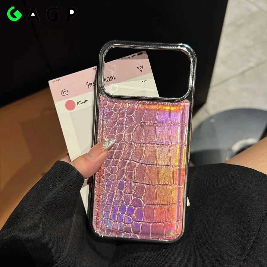 for iphone 17 Pro Max Case Luxury Crocodile Pattern Plating Case For iPhone 16 17 Air 14 15 Plus 11 13 12 Pro Max Leather Cover C251209
