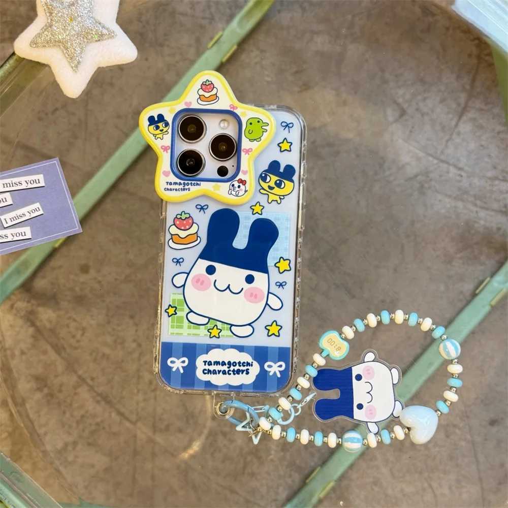 Funny Rabbit Cartoon Phone Case For iPhone 13 14 15 16 Pro Max Cover Lovely Anti-fall Funda with Chain Kawaii Protection Cover C251209