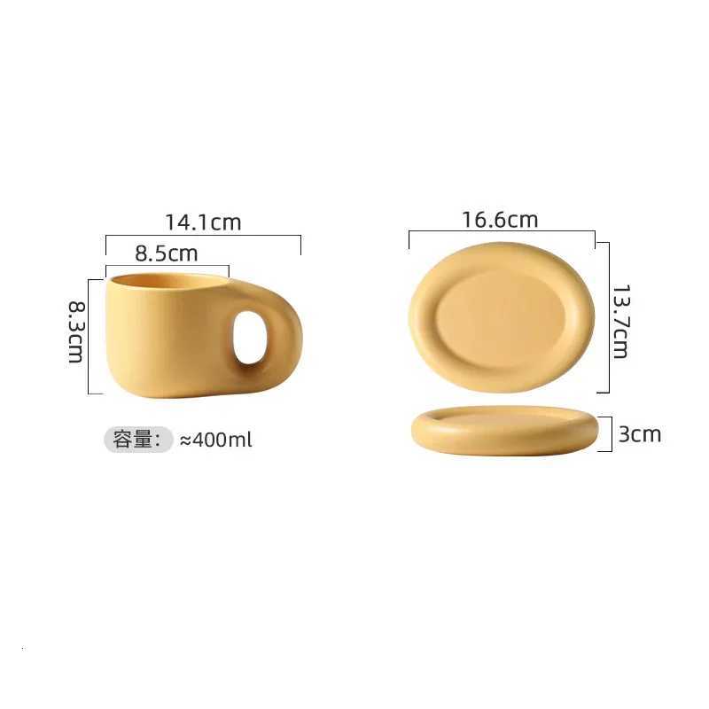 Breakfast milk cup Nordic Fat Ceramic g Summer large capacity student water cup Cute Big Belly Cups couple water coffee gs H251209