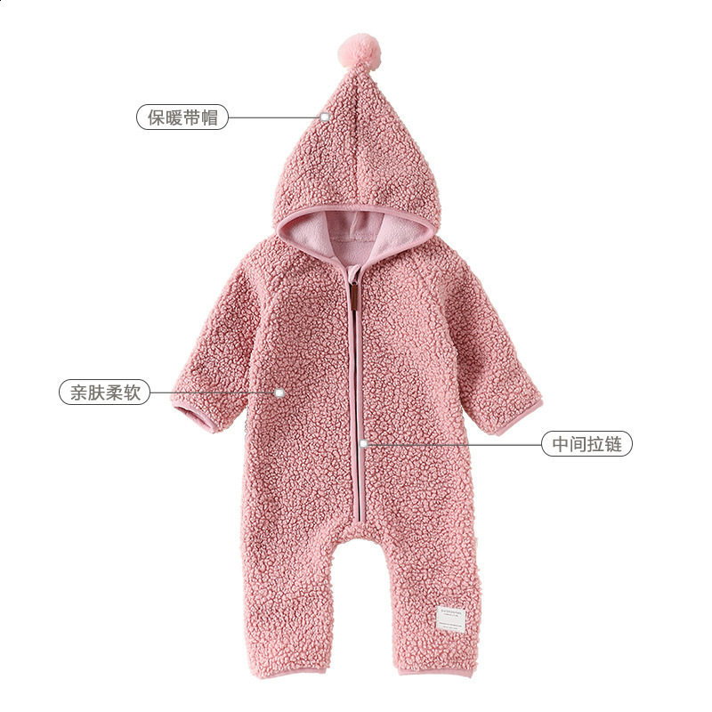 Infant Baby Rompers Winter Clothes Newborn Baby Boy Girl Knitted Sweater Jumpsuit raccoon Fur Hooded Kid Toddler Outerwear 201127