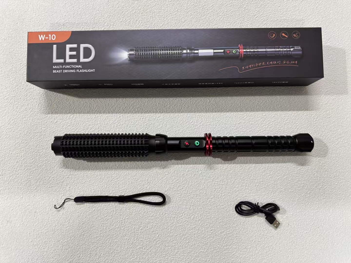 White laser long-range charging outdoor household lighting multi-functional zoom portable camping lamp strong light flashlight USB free shipping