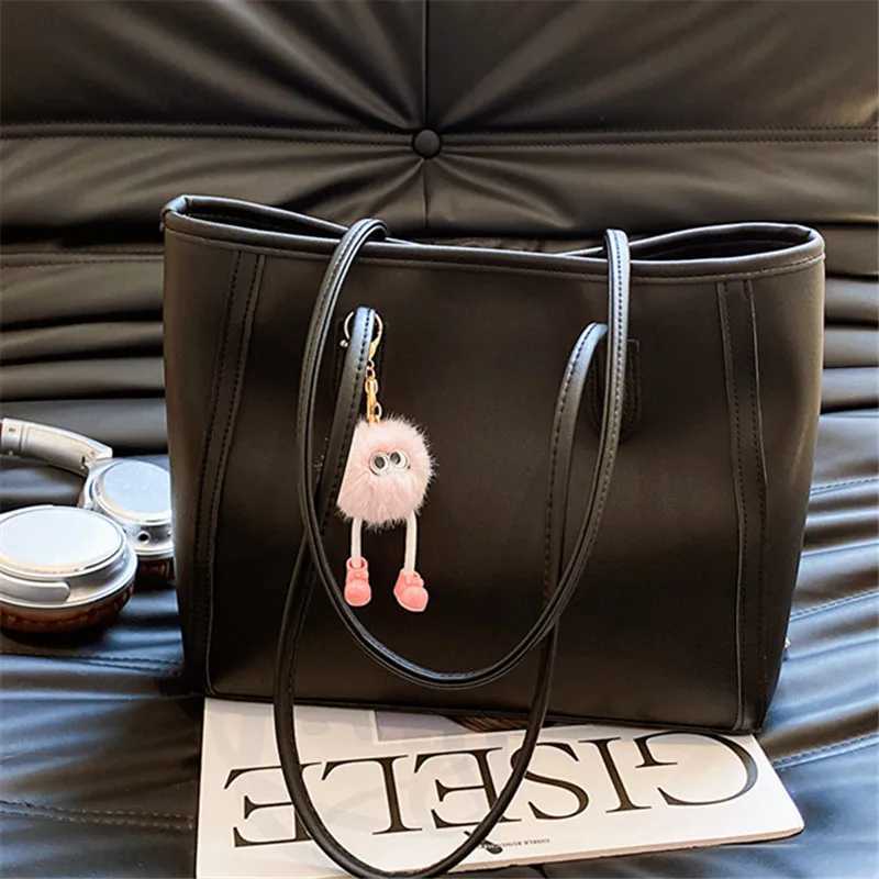 Solid Color PU Leather Wens Handbag Versatile Korean Single Shoder Underarm Bag Temperament Tote Bag for Wen Daily Use Y251209