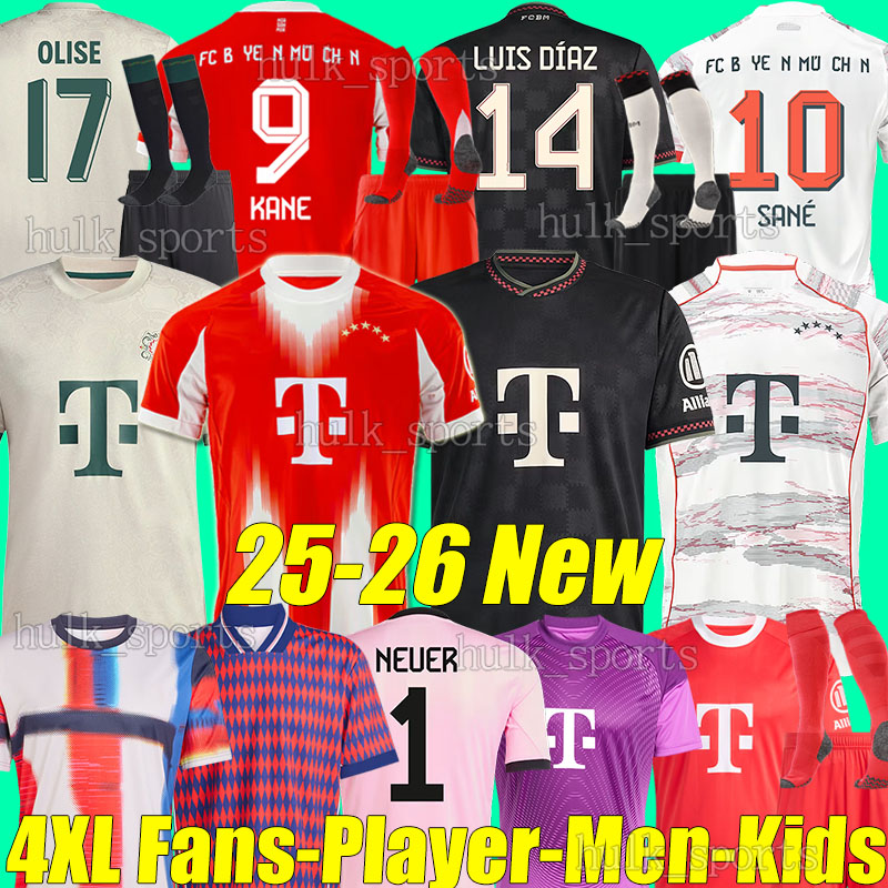 4XL 2025/26 Oktoberfest soccer jerseys KANE LUIS DIAZ BAYERNS N.JACKSON Munich MUSIALA OLISE GNABRY GORETZKA KARL KIMMICH NEUER men kids kits sock set football shirt