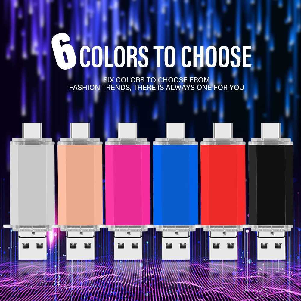 3 IN 1 High Speed OTG USB Flash Drive TYPE C Pen Drive 64GB 32GB 16GB 8GB Pendrive USB 20 Memory Stick For IPhone 15 USB Stick C251209
