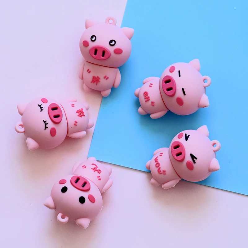 SHANDIAN USB 20 flash drive 64GB Cute pig Cartoon High speed Pen drive with key chain Memory stick Business gift U disk C251209