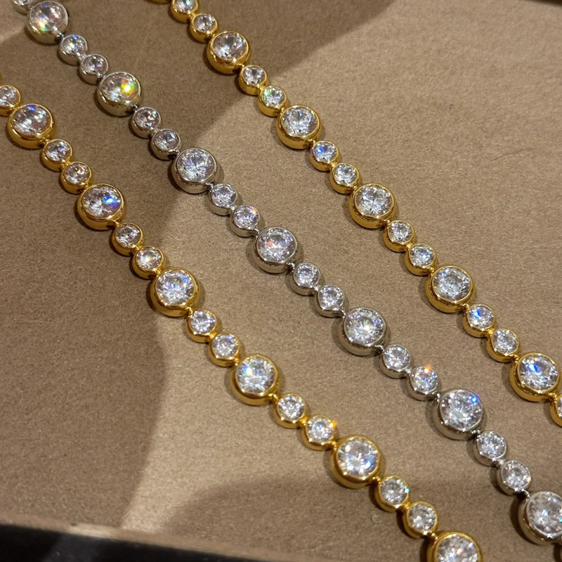 Korean Style New Super Shiny Zircon Round Casual Fashion Niche Bracelet Light Luxury High-end Elegant Women's Jewelry - view 8