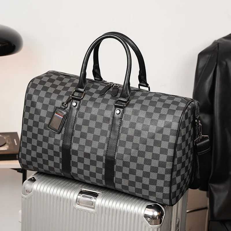 Mens Fi Plaid Mtifunctial Wear Resistant Waterproof Large Capacity Travel Business Lage Bag Handbag Shoder Bag Y251209