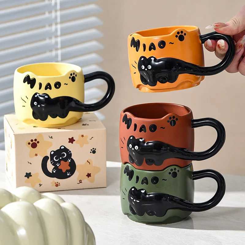 Creative Cartoon Cat g Personali Gift Breakfast Cups of Coffee Ceramic Coffee Cup gs Drinkware Cup for Tea Funny H251209