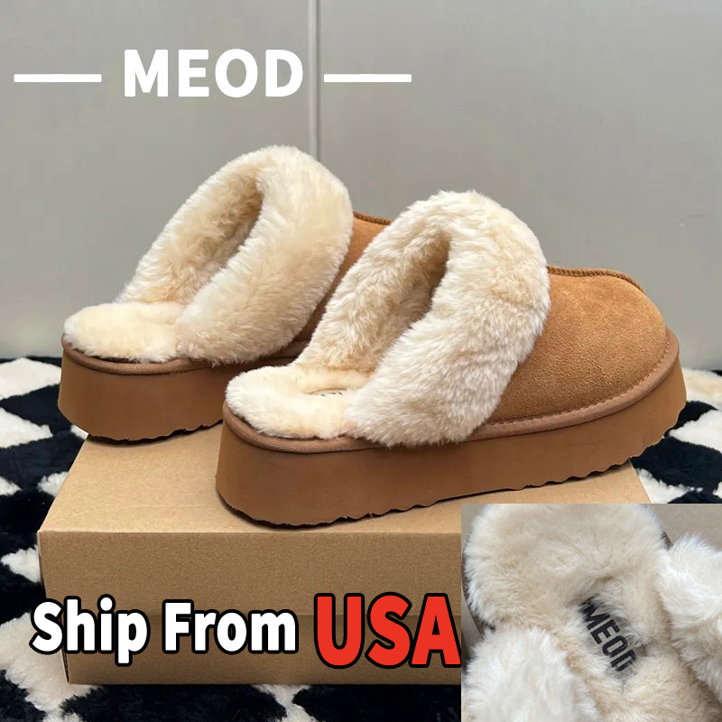 MEOD Slippers Designer Shoes Platform Slides Snow Boots Designer Womens Ultra Mini Chestnut Fluffy Genuine Leather Women Slider Best Quality Fast Ship