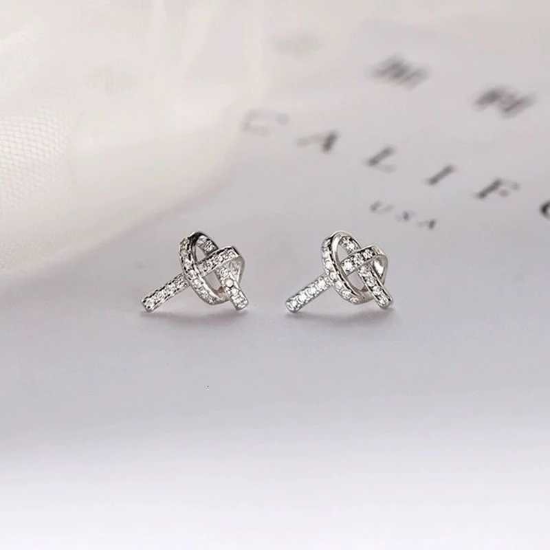 925 Sterling Silver Exquisite And Compact Zircon Bow Simple Heart Set Diamond Geometric Earrings Wedding Jewelry K251209 H260129