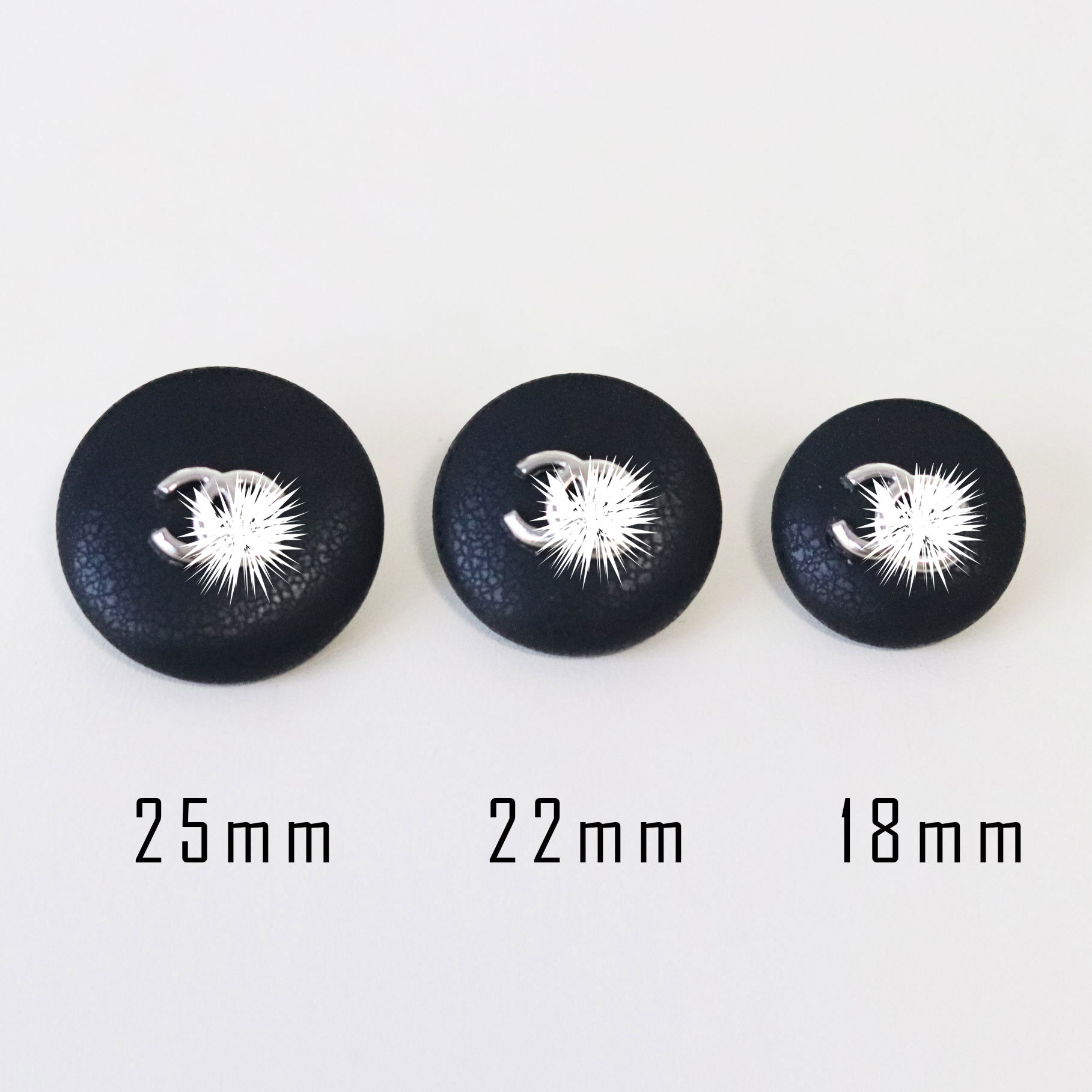 18mm 22mm 25mm C brand PU Silver button Luxury Desginer Sewing Buttons for Clothing Coat Decorate DIY Crafts Supplies Classic B66
