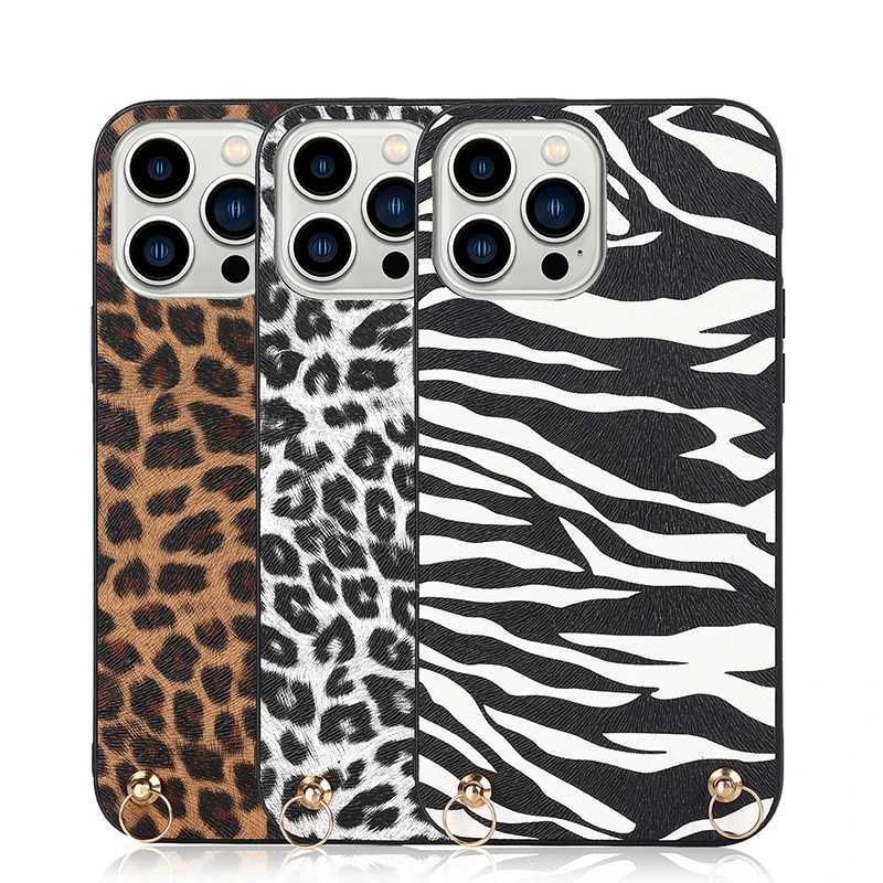 Crossbody Strap Leopard Zebra Print Case For iPhone 15 14 13 12 Mini 11 Pro Max Xs Xr X 16 PRO Plus SE2 Cord Chain Leahter Cover C251209