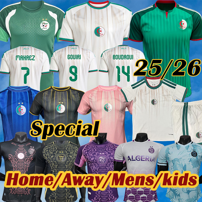 maillot 2026 Algerie Soccer Jersey Player Version Fans Algeria GOUIRI DELORT 25 26 BENNACER special training kits MAHREZ AMOURA FEGHOULI pre match men kids uniforms