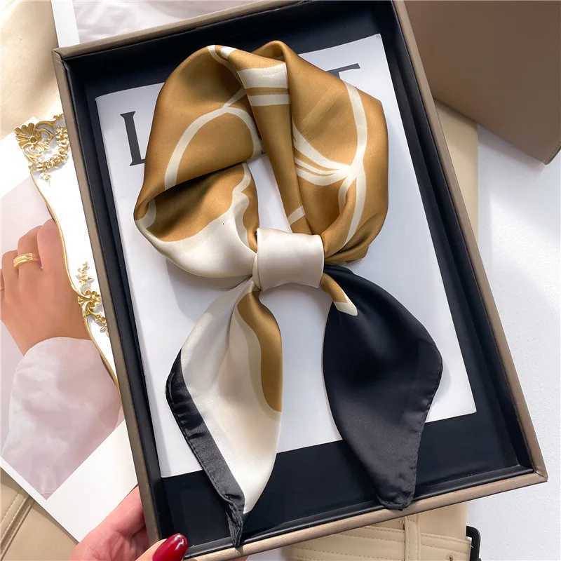 Luxury 2025 Neckerchief Female Luxury Square Scarf for Women Silk Shawl Satin Hijab Fashion Wraps Hair Bands Ribbon Headband Bandana Y251208