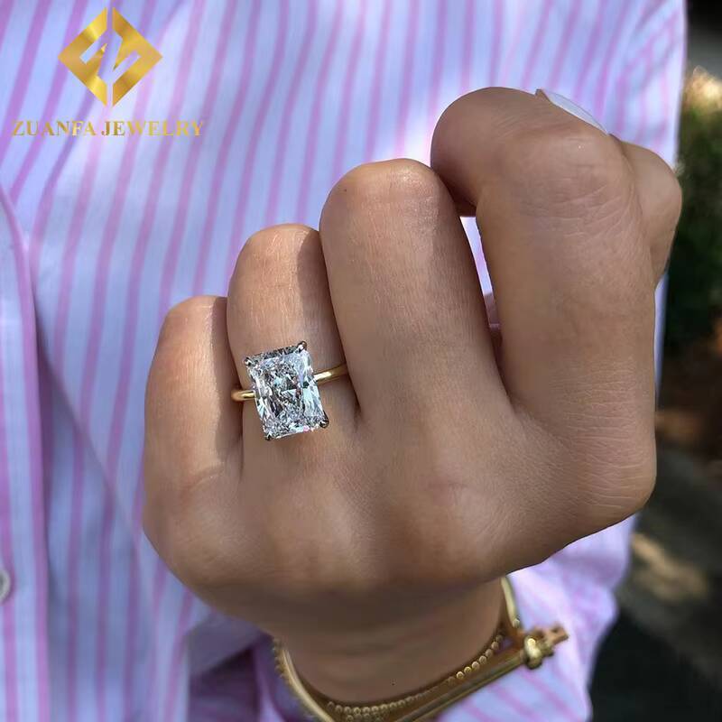 Oval Cut 10K Solid Gold Moissanite Lab Diamonds Solitaire Engagement/wedding Rings