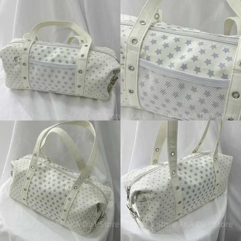 Star Polka Dot Korean Shoder Bag Nyl Casual Large Capacity Tote Bags Zipper Niche Underarm Bag Cute Y2k Handbag For Wen Y251209