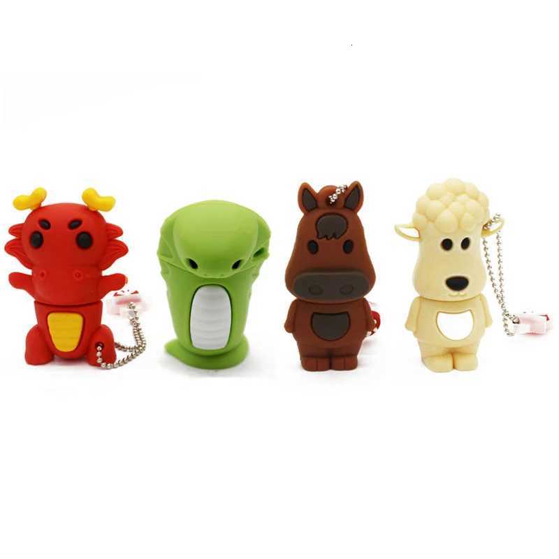 Chinese Zodiac usb flash drive disk green snake/chicken/rabbit/horse/monkey memory stick pendrive Pen drive 8GB 16GB 32GB C251209