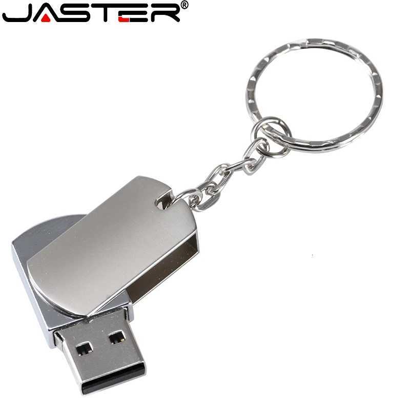 JASTER Portable Metal USB Flash Drive 64GB Mini Pendrive 32GB Silver Memory 16GB Key Chain Pen Drive Stick 8GB U Disk 4GB C251209